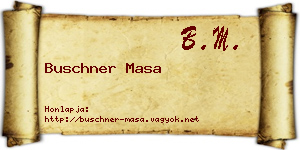 Buschner Masa névjegykártya